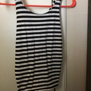 Black and White Striped Crop Top